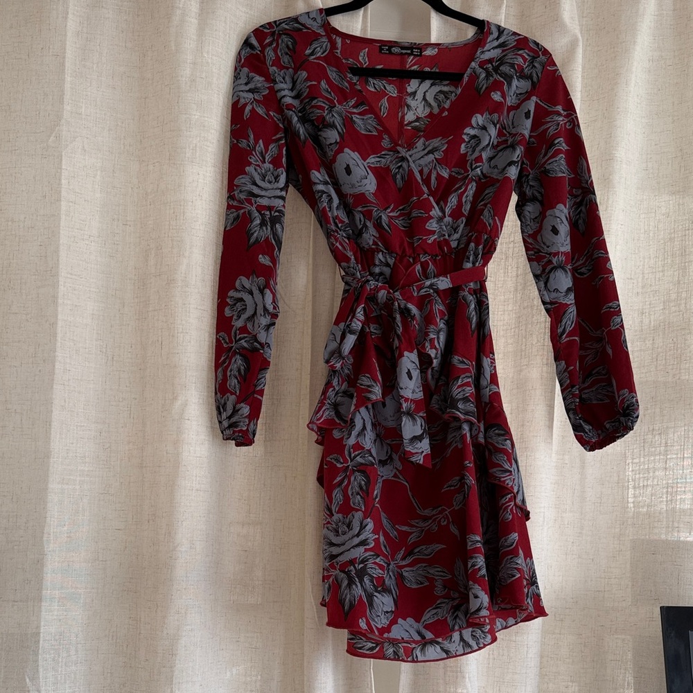 Floral Red Dress
